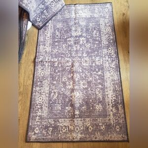 Rug MADISON HOME ACCENT Tabriz Flat Silvery Blue Size 26x45 Made in Egypt New